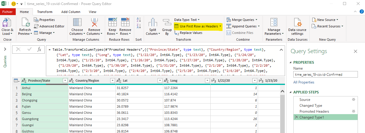 Covid-19 dashboard with Power Query / Power Pivot / Excel
